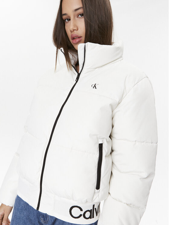 Calvin Klein Jeans Calvin Klein Jeans Μπουφάν χειμωνιάτικο J20J222334 Λευκό Relaxed Fit