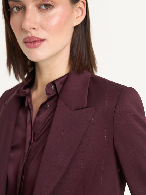 KMX KMX Marynarka 108610004 Bordowy Fitted Fit