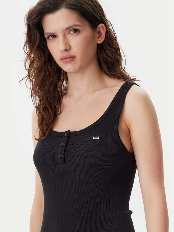 Tommy Jeans Tommy Jeans Každodenné šaty Essential DW0DW19447 Čierna Slim Fit