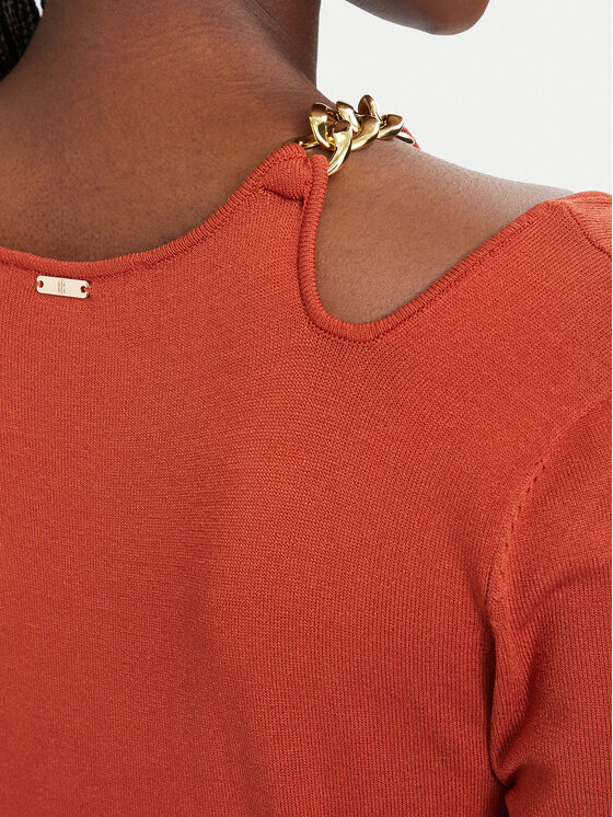 Fracomina Fracomina Džemper haljina FJ26SD5001K56501 Svijetlo crvena Slim Fit