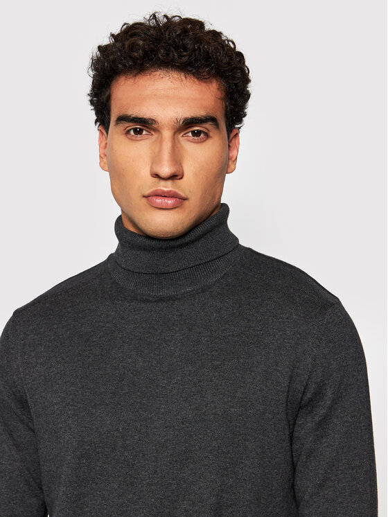 Selected Homme Selected Homme Bluză cu gât Berg 16074684 Gri Regular Fit