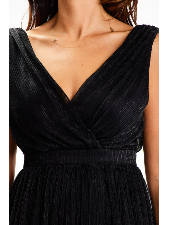 Awama Awama Sukienka wieczorowa A625 Czarny Basic Fit