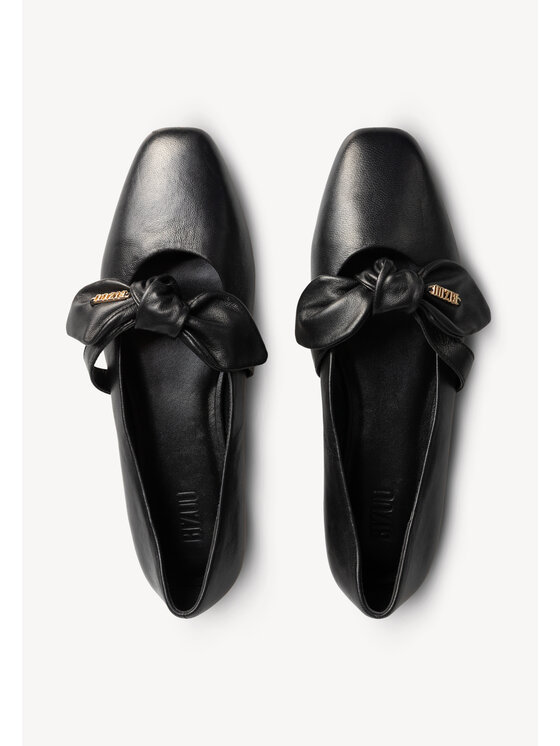 BIZUU BIZUU Baleríny BLACK LEATHER BALLET FLATS AZZO Černá