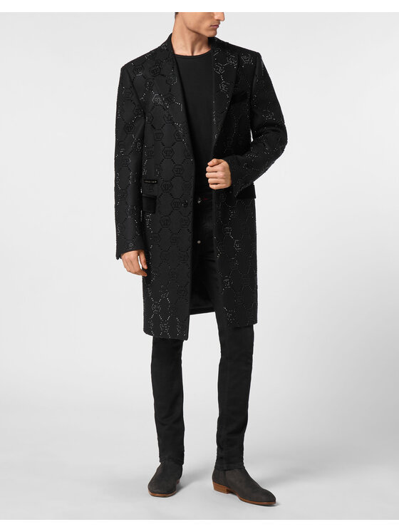 PHILIPP PLEIN PHILIPP PLEIN Kabát 11599 Čierna Regular Fit