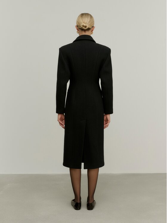 La Mania La Mania Cappotto CONTOUR Nero Classic Fit