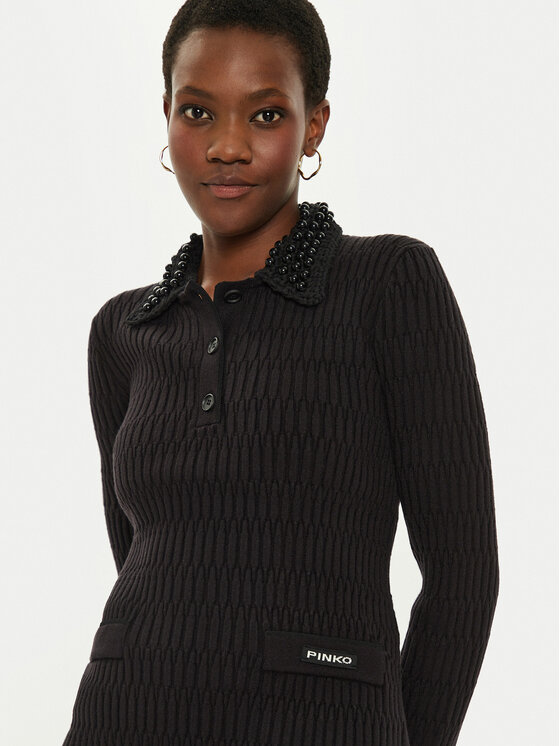PINKO Pinko Sukienka dzianinowa York 104360 A27J Czarny Regular Fit
