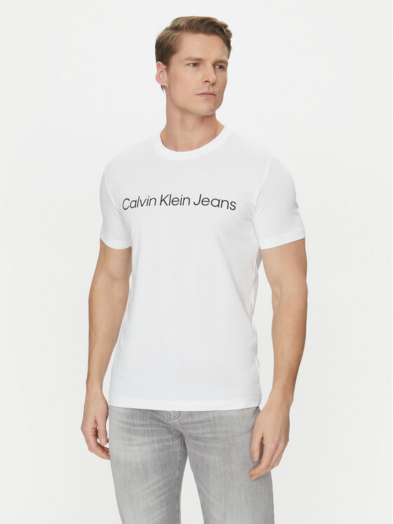 Calvin Klein Jeans Calvin Klein Jeans Póló J30J322552 Fehér Slim Fit