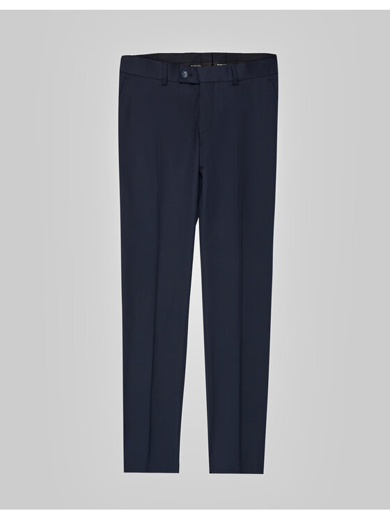 Borgio Borgio Spodnie garniturowe cortale_g Granatowy Slim Fit