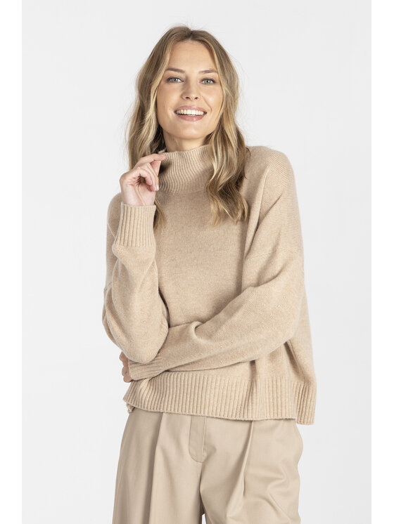 Deni Cler Milano Deni Cler Milano Sweter T-DC-S455-E5-90-13-1 Beżowy Loose Fit