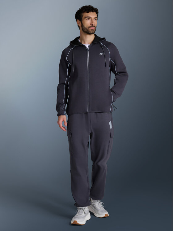 4F 4F Bluza BRIGHT TRACK Szary ciemny Regular Fit