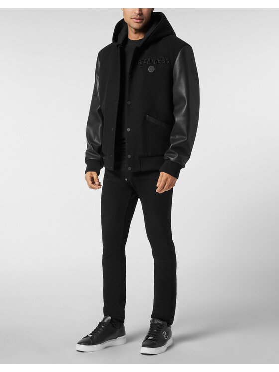 PHILIPP PLEIN PHILIPP PLEIN Kurtka bomber 26069 Czarny Regular Fit