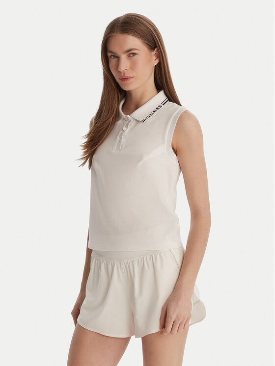 Guess Guess Polo marškinėliai V6GP03 K2958 Balta Regular Fit