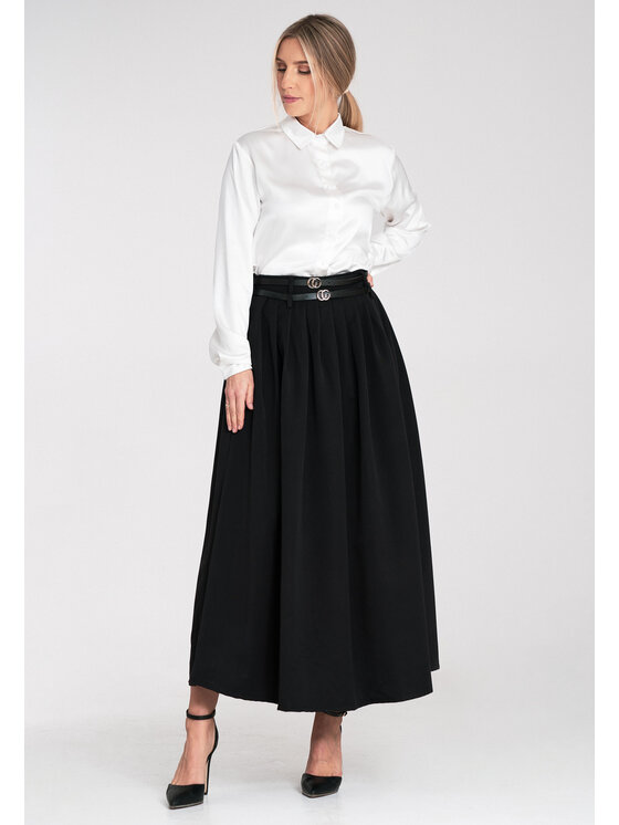FIGL FIGL Midi sukňa M1285 Čierna A-Line Fit