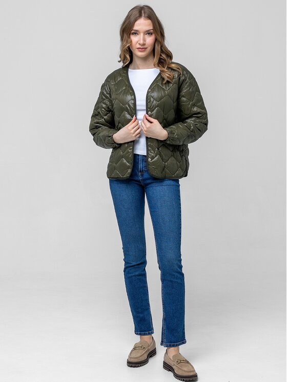 Perso Perso Bunda pro přechodné období BLE260048F Zelená Regular Fit