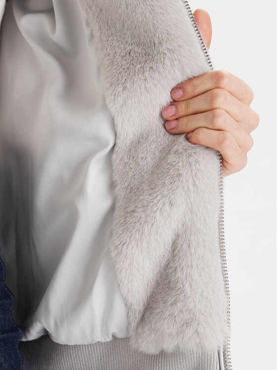 Guess Guess Pelzmantel W5BL66 W3890 Grau Regular Fit