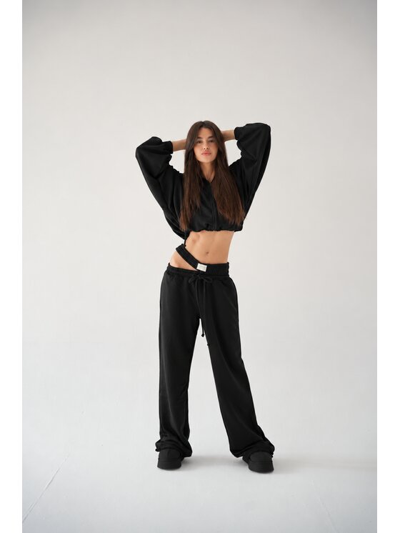MissDenim MissDenim Dres Double Belt Flippy Tracksuit Set Czarny Oversize