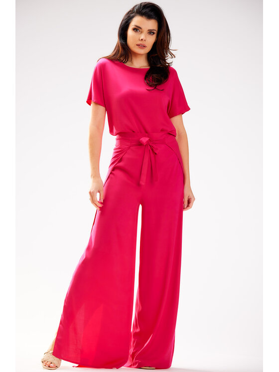 Awama Awama Spodnie damskie A589 Fioletowy Basic Fit