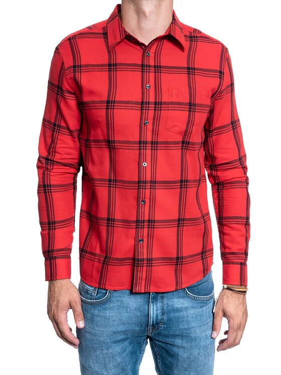 Wrangler Wrangler Camicia LS 1PKT SHIRT Rosso Regular Fit