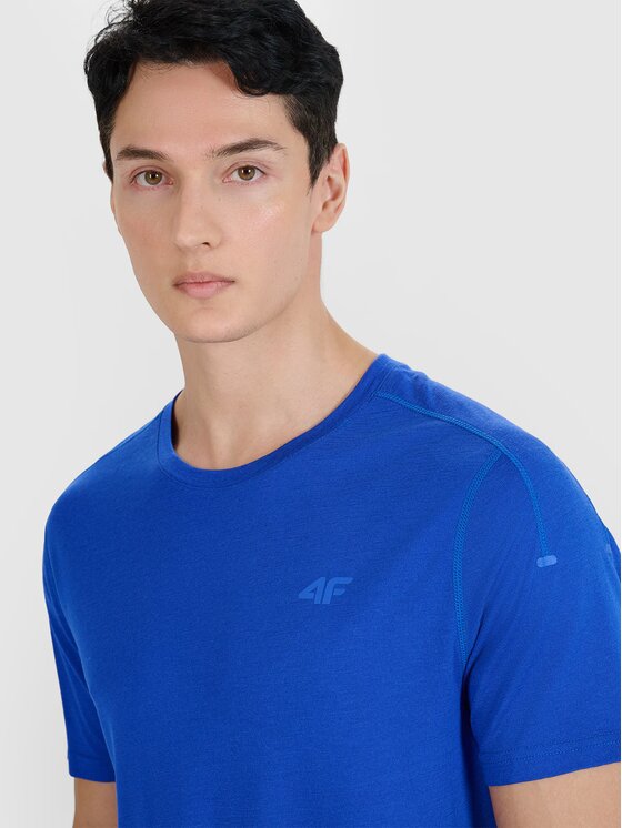 4F 4F Funkčné tričko 4FWSS25TFTSM1268-36S Modrá Regular Fit