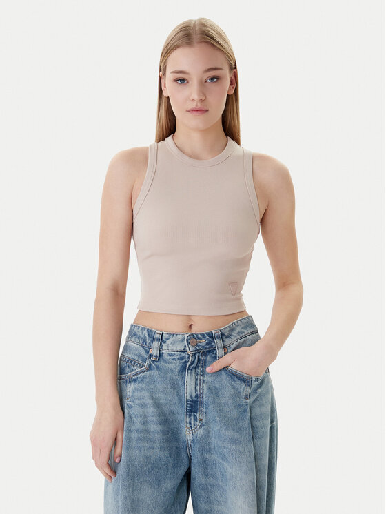 Guess Guess Felső V3GP19 K8RT2 Bézs Slim Fit
