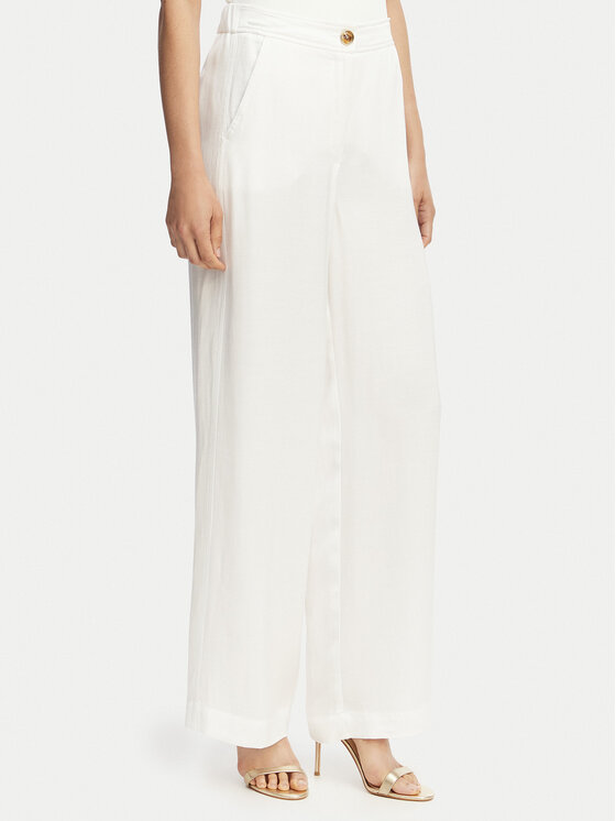 Marella Pantaloni din material Idoneo 2613131082 Alb Wide Leg
