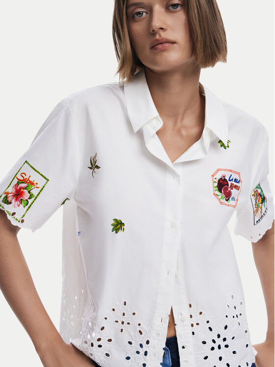 Desigual Desigual Cămașă Afrodita 25SWCW17 Alb Regular Fit