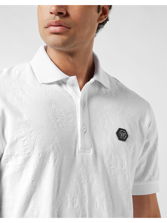 PHILIPP PLEIN PHILIPP PLEIN Polo 26189 Biały Slim Fit