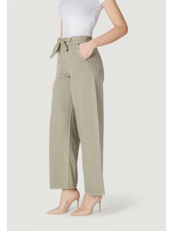 ONLY ONLY Pantaloni da donna Onlsilla Mw Belt Wide Pant Pnt Verde Wide Fit