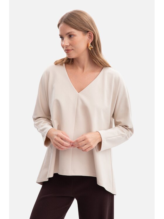 BeWear BeWear Bluzka b304 Beżowy Baggy Fit