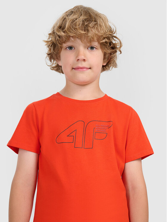 4F 4F T-Shirt BASIC+ Czerwony Regular Fit