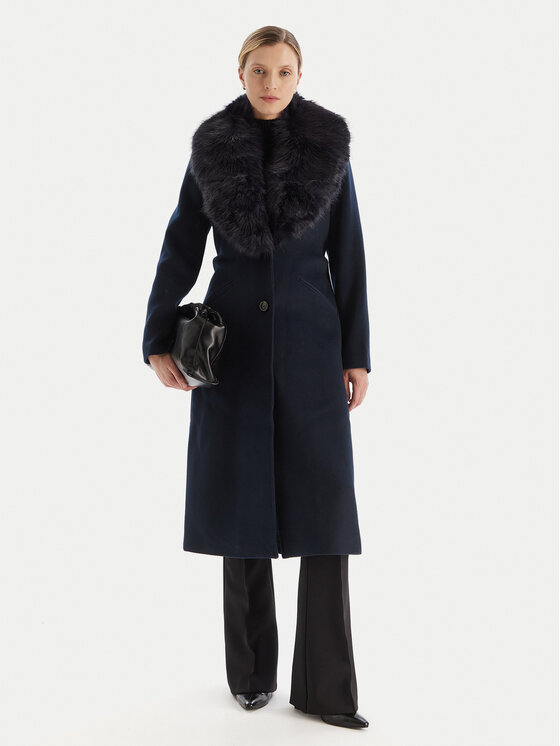 MICHAEL Michael Kors MICHAEL Michael Kors Płaszcz wełniany 77A7141M21 Granatowy Regular Fit