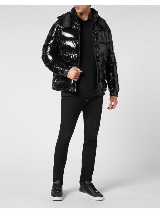 PHILIPP PLEIN PHILIPP PLEIN Vatovaná bunda 349 Čierna Regular Fit