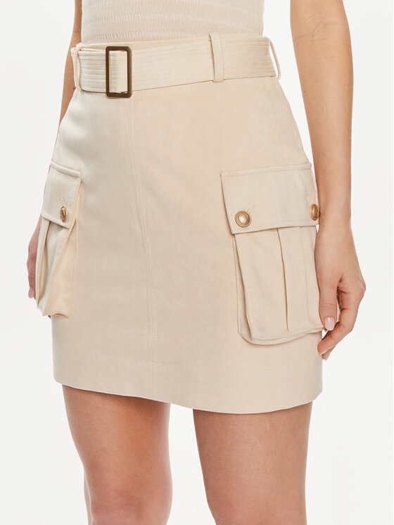 Guess Guess Bleistiftrock W4GD0I WG6T0 Écru Regular Fit
