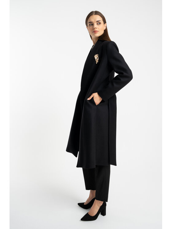 CLICK CLICK Παλτό χειμωνιάτικο 70-0023 Μαύρο Comfortable Fit