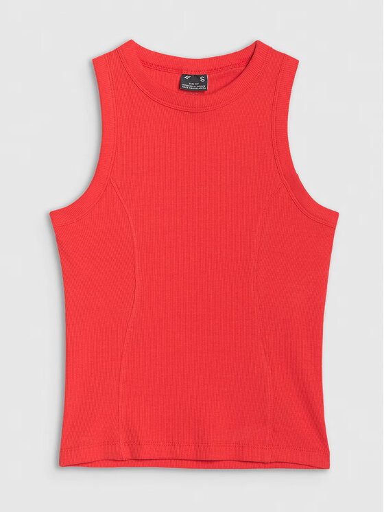 4F 4F Top 4FWSS25TSLEF119-62S Czerwony Slim Fit