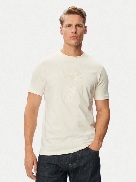 KARL LAGERFELD Tricou 755040 563225 Alb Regular Fit