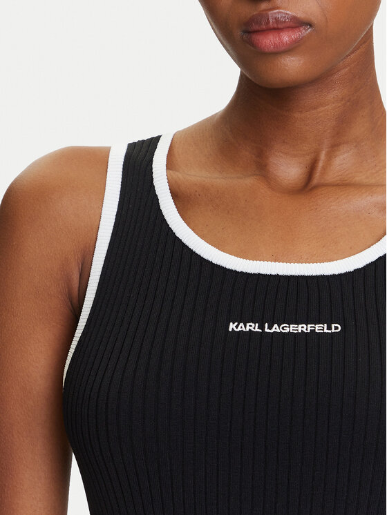 KARL LAGERFELD KARL LAGERFELD Vsakodnevna obleka A3W13039 Črna Slim Fit