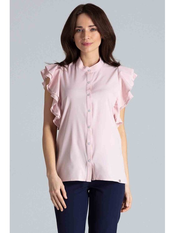 Lenitif Lenitif Blusa K482 Rosa Regular Fit