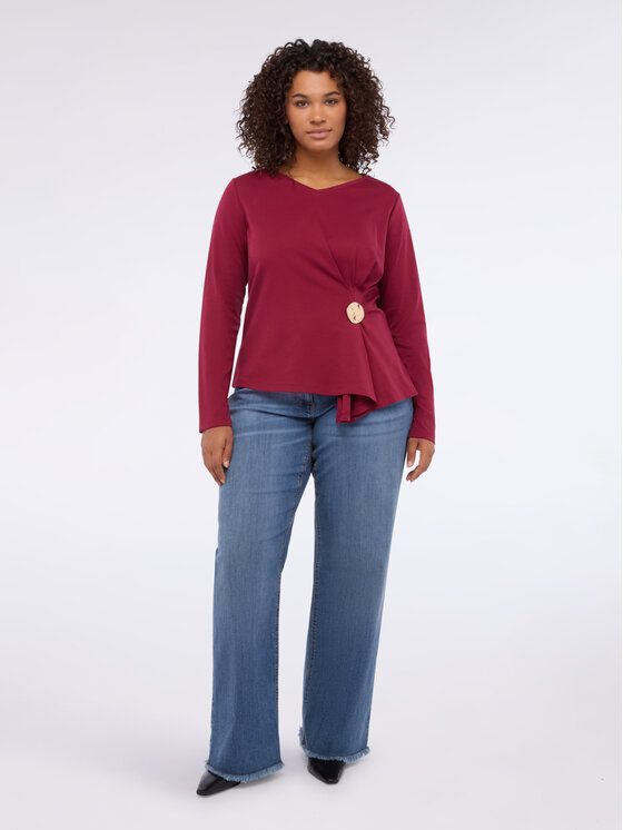 Fiorella Rubino Fiorella Rubino Bluzka G099L008776N036 Bordowy Regular Fit