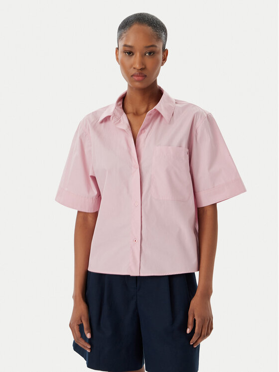 Tommy Hilfiger Tommy Hilfiger Marškiniai WW0WW48899 Šviesiai rožinė Relaxed Fit