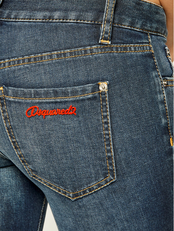 Dsquared2 Dsquared2 Jeans Medium Waist Cropped Twiggy Jean S75LB0299 Dunkelblau Slim Fit
