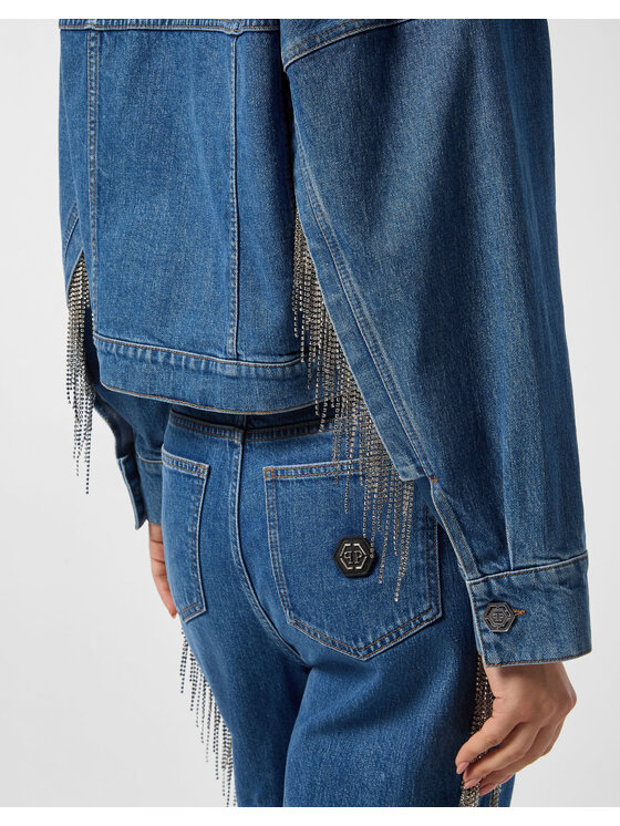 PHILIPP PLEIN PHILIPP PLEIN Kurtka jeansowa 27185 Szary Regular Fit