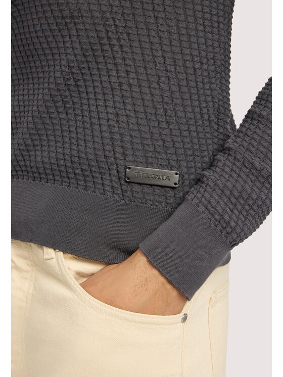 Trussardi Trussardi Sweter M0548000059N013 Szary Regular Fit