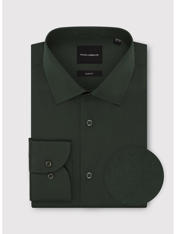 Pako Lorente Pako Lorente Koszula P26WF-1X-027 Zielony ciemny Slim Fit