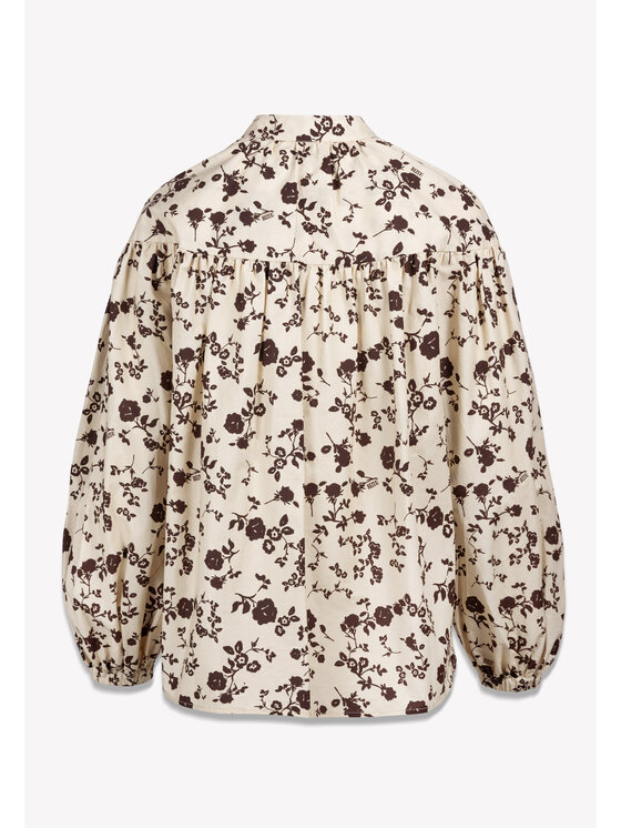 BIZUU BIZUU Košile MALAY FLORAL REGULAR FIT COTTON SHIRT Bílá Standard Fit