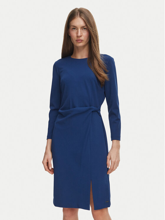 Calvin Klein Calvin Klein Sukienka koktajlowa LV044H004G Granatowy Slim Fit