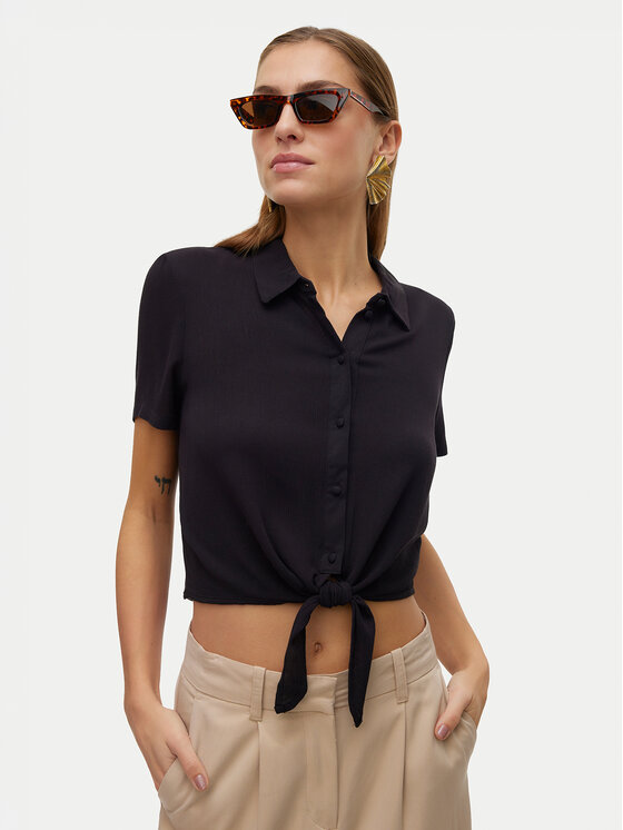 Vero Moda Vero Moda Koszula Menny 10303694 Czarny Relaxed Fit