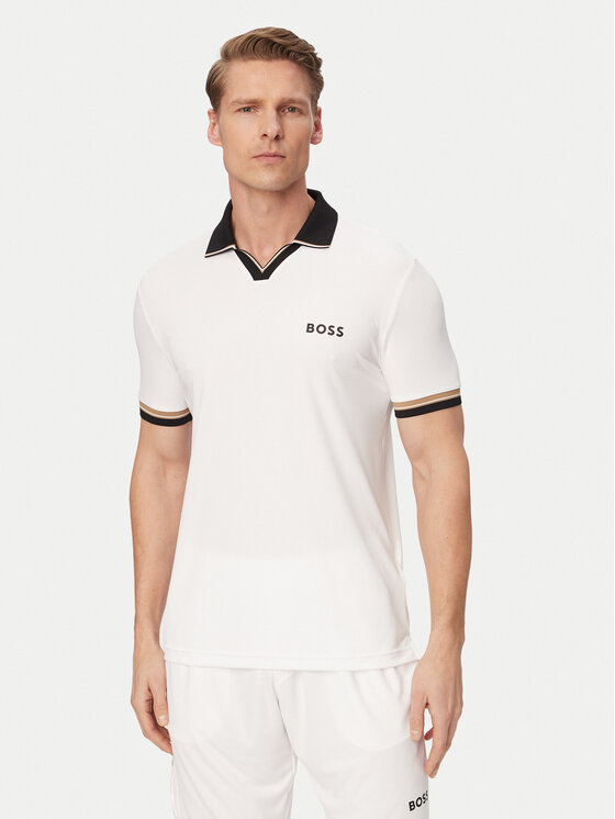 BOSS BOSS Tricou polo Serve 2 50559200 Alb Slim Fit