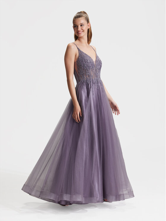 Hey Kyla Hey Kyla Sukienka wieczorowa 5AG005HK Fioletowy Regular Fit