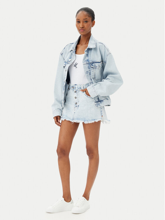 One Teaspoon One Teaspoon Jeans suknja Max Belted 26973 Plava Regular Fit
